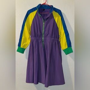 SHEIN X  Color-Block Windbreaker Dress similar to Vintage   80’s style.